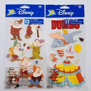 Disney Classics 3-Dimensional Stickers - Disney NWT! (7 Dwarves & Dumbo)